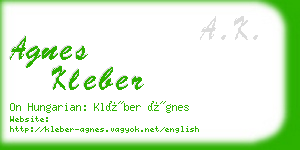 agnes kleber business card